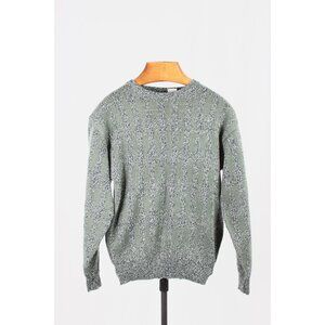 Men's Vintage 80's SERGIO VALENTE Heather Gray Acrylic Crew NeSweater, Size M